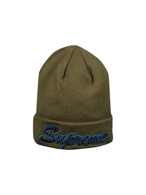 Supreme New Era Script Beanie 'Olive'