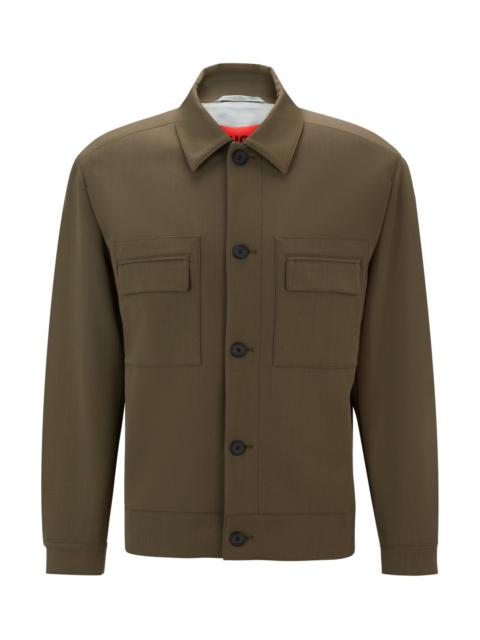 HUGO BUTTON-UP JACKET IN PERFORMANCE-STRETCH FABRIC