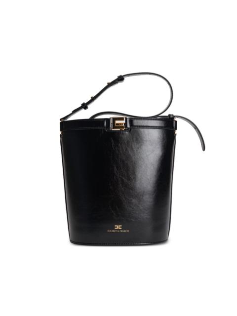 ELISABETTA FRANCHI logo buckle bucket bag