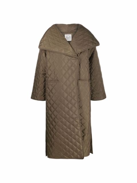 diamond-quilted recycled-polyester coat