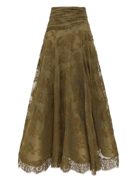 Zimmermann CLASH LACE DRAPE MAXI SKIRT