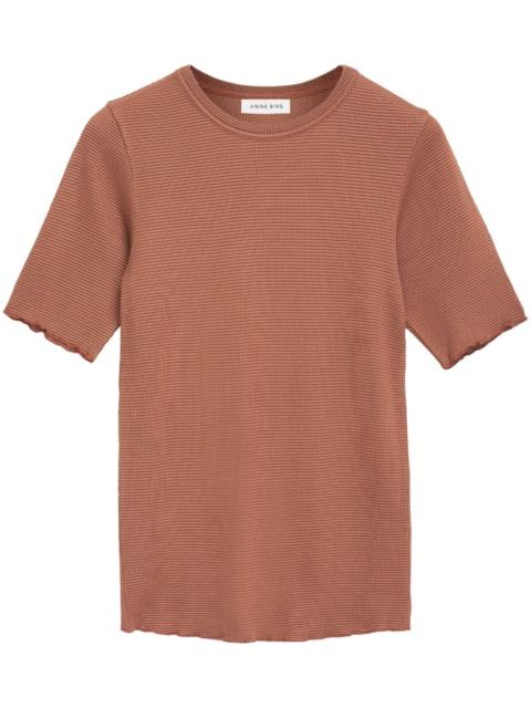 ANINE BING Caitlyn crepe-textured T-shirt
