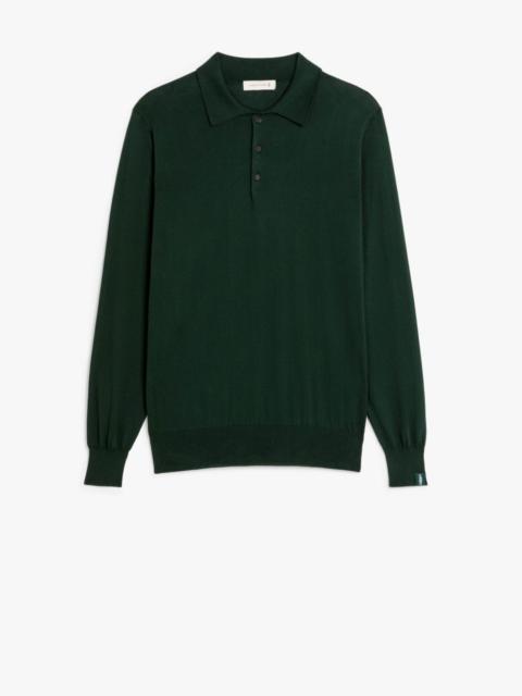 Mackintosh BOTTLE GREEN COTTON LONG SLEEVE POLO SHIRT