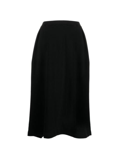 high-waisted pleat-detail midi skirt
