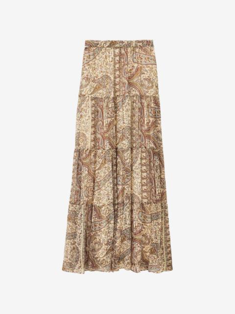 ba&sh Cali paisley-print tiered maxi skirt