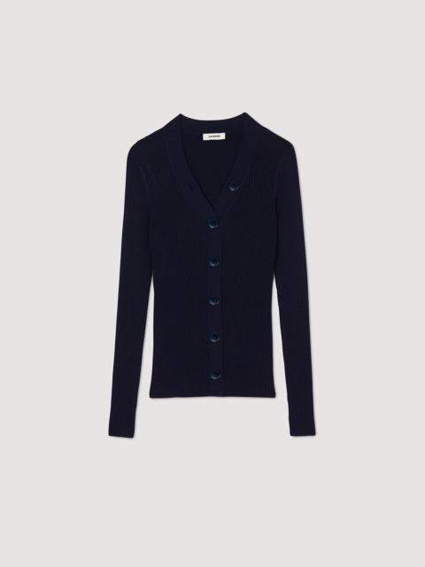 Sandro RIB KNIT CARDIGAN