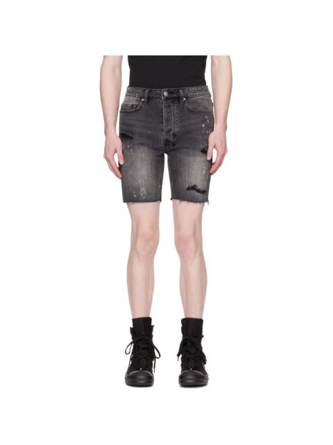 Black Chopper Denim Shorts