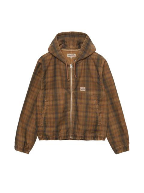 Stussy Unlined Plaid Zip Hoodie 'Brown'