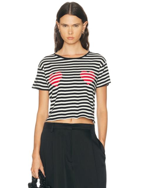 BODE Rib Stripe Heart Tee