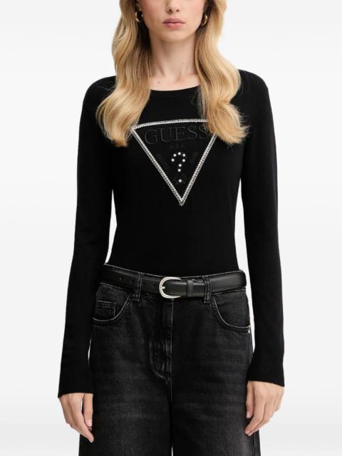 GUESS USA Kiara embellished-logo sweater