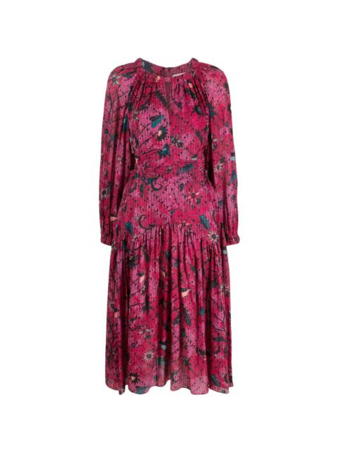 Helia floral-print midi dress