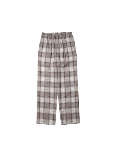 Auralee Super Light Wool Check Easy Slacks 'Brown'