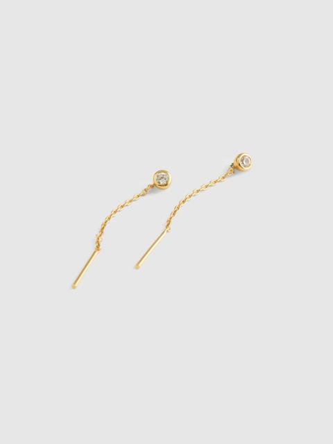 Madewell Bezel-Set Chain Threader Earrings
