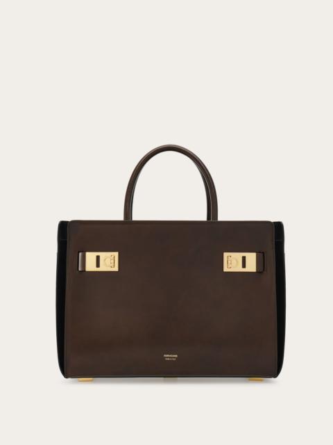 Ferragamo Iconic logo-engraved tote bag - Brown