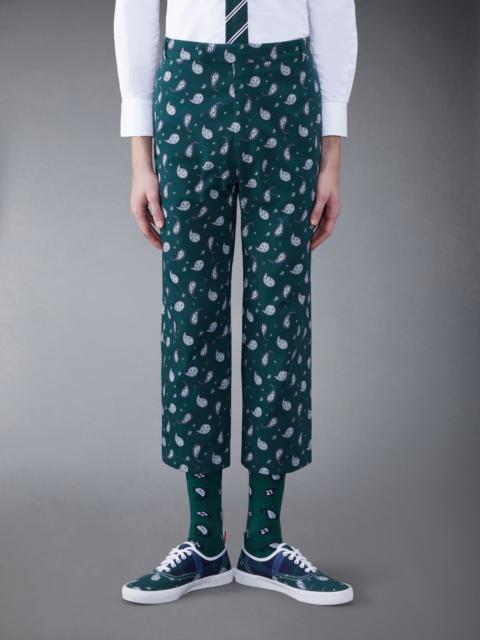 Thom Browne Unconstructed Straight Leg Single Welt Pocket Trouser in Medium Paisley Printed Canvas