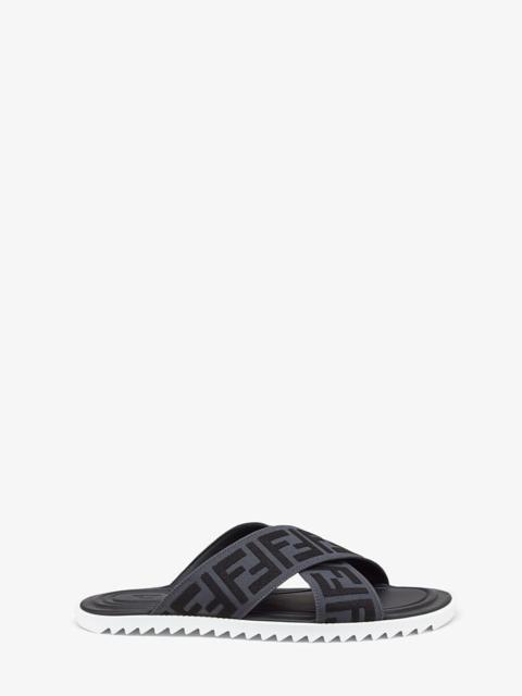 FENDI Sandals in gray stretch fabric