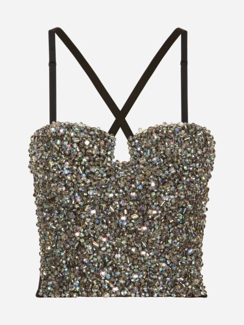 Dolce & Gabbana Corset top with rhinestone embellishment