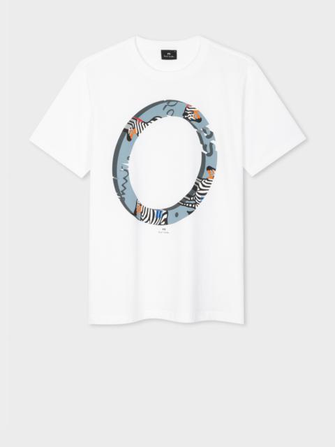 Paul Smith White 'Zebra Ring' Print T-Shirt