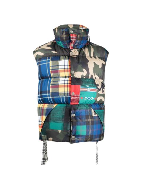 Khrisjoy patchwork-print padded gilet