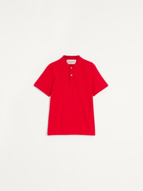 Valentino COTTON PIQUÉ POLO SHIRT WITH VLOGO EMBROIDERY