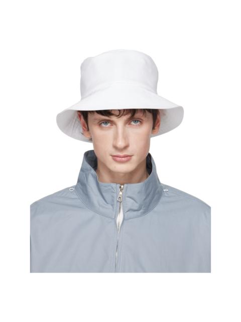RIER White Cotton Bucket Hat