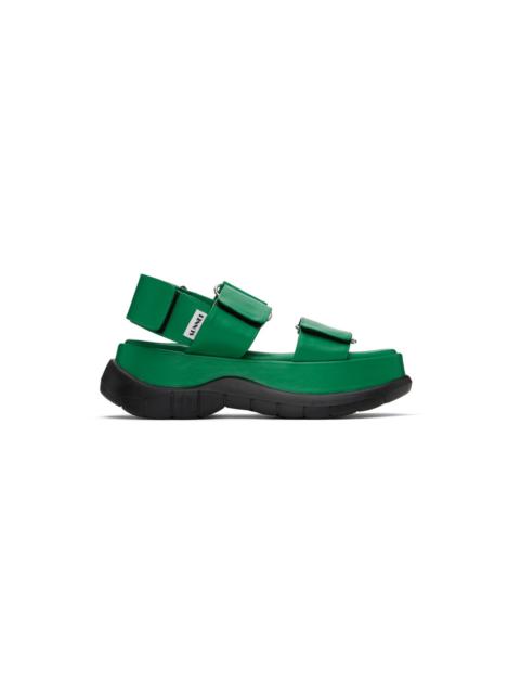 SUNNEI SSENSE Exclusive Green Platform Sandals