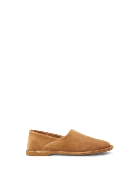 Folio slipper in suede calfskin