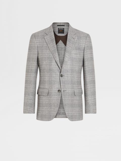 GREY AND LIGHT BEIGE CASHMERE BLEND JACKET