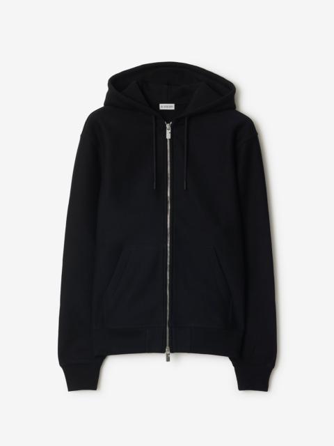 Burberry Logo Cotton Blend Zip Hoodie