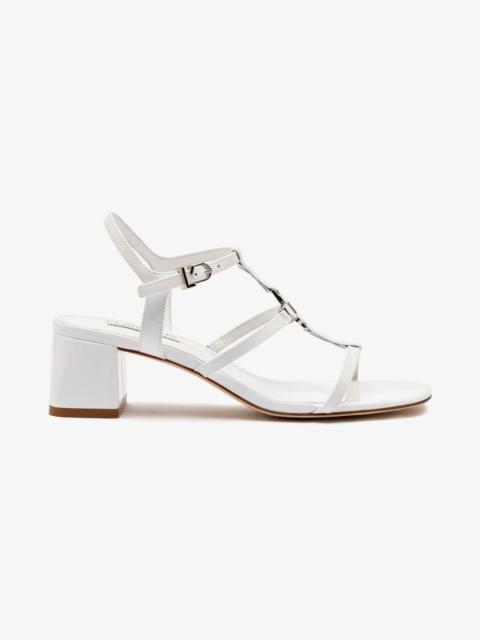 Hana Block In White Patent Leather