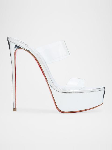 Christian Louboutin 150mm Just Nothing Metallic Leather Platform Sandals