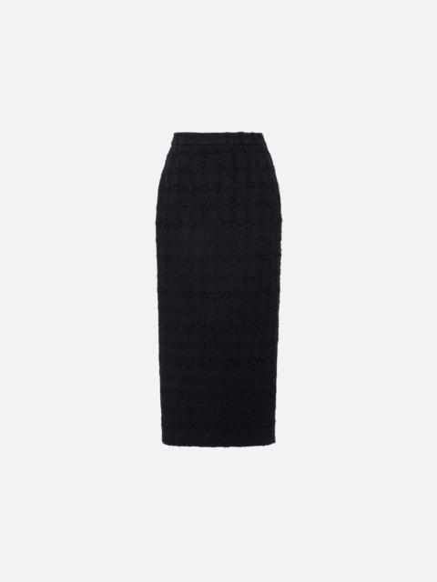 Alessandra Rich CHECK TWEED BOUCLÉ MIDI SKIRT