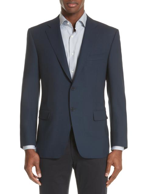 Canali Classic Fit Water Resistant Navy Wool Blazer