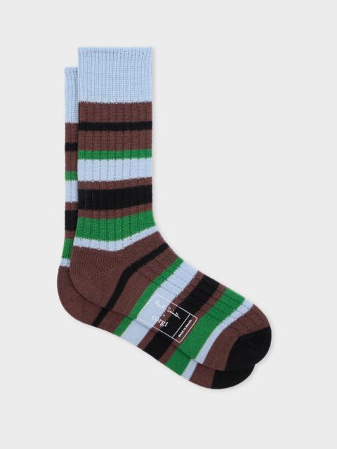 Paul Smith Light Blue Stripe Merino Wool Socks
