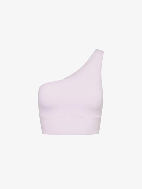 Align asymmetric-shoulder stretch-woven bra
