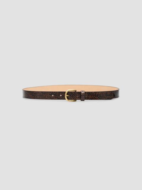 Isabel Marant Women's Zap Snakeskin-Embossed Leather Belt - Mocha