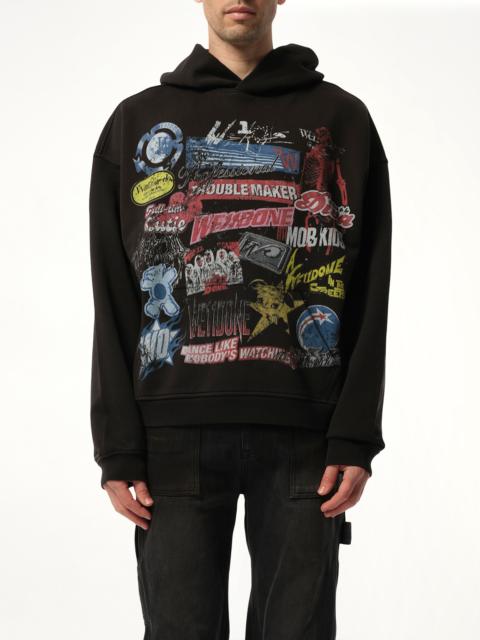 We11done Vintage Collage Hoodie in Black