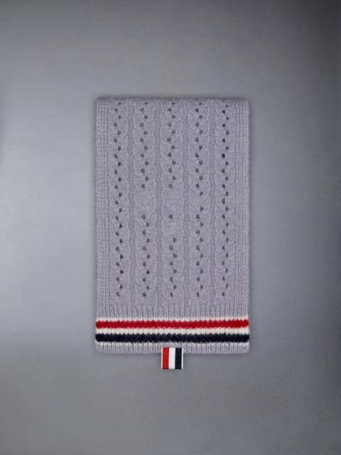 Thom Browne Wool Silk Cashmere Pointelle Cable Scarf