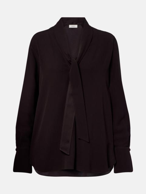 AGNONA Tie-neck jersey blouse
