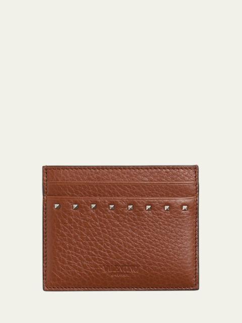 Valentino Men's Leather Rockstud Card Holder