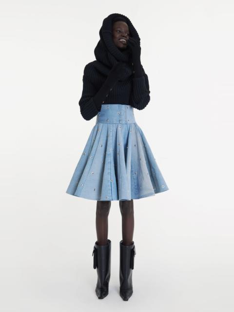 A.W.A.K.E. MODE KNIT SNOOD TOP WITH GLOVES BLACK