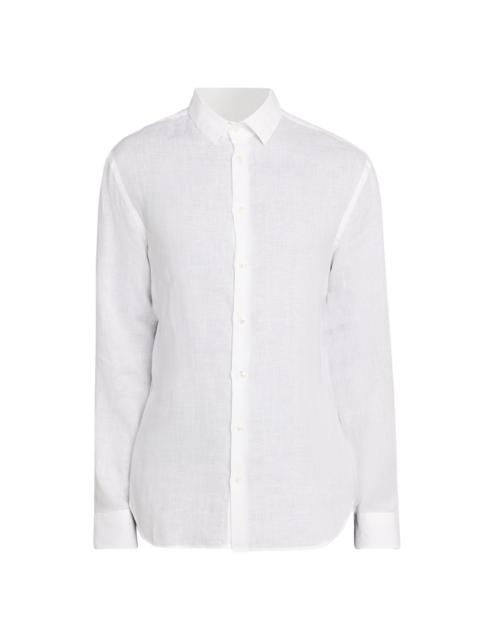 GIORGIO ARMANI Men's Linen Button-Front Sport Shirt - White