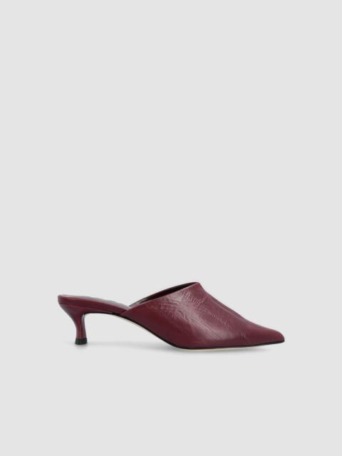 BY FAR LUCIANA SOUR CHERRY EEL EMBOSSED LEATHER MULE
