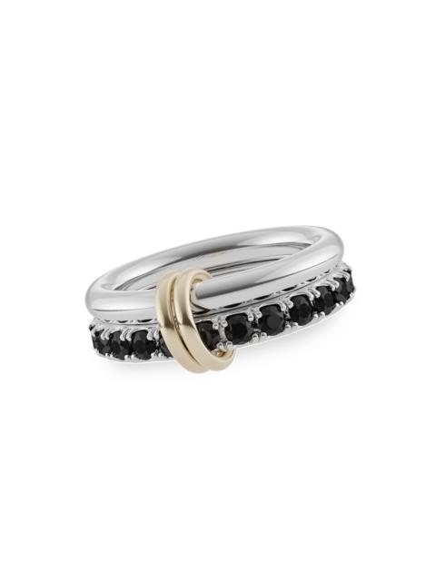 Spinelli Kilcollin Women's Core Enzo Sterling Silver, 18K Yellow Gold & 2.15 TCW Black Diamond Double-Band Ring - Silve