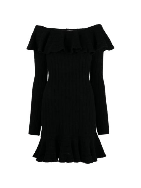 Blumarine square-neck wool minidress