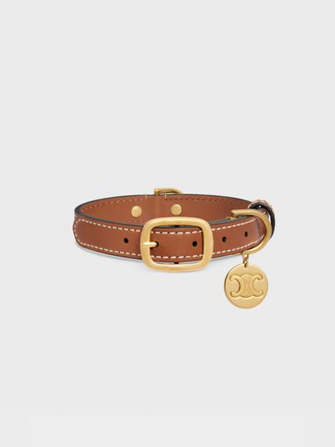 CELINE Small thin dog collar in triomphe canvas with leopard print and calfskin