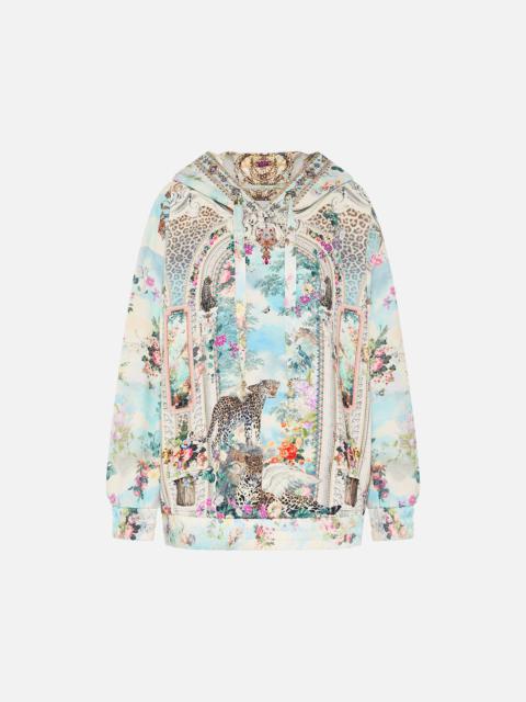 CAMILLA SILK BAND OVERSIZED HOODIE WITH POCKETS