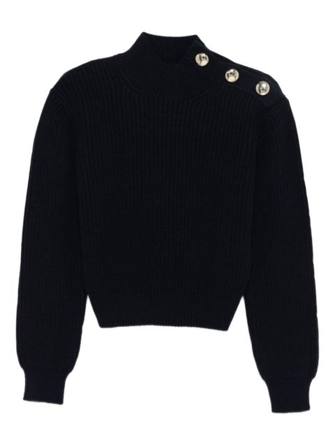 maje high-neck button-detail sweater