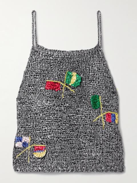 Promenade Crocheted Satin Tank