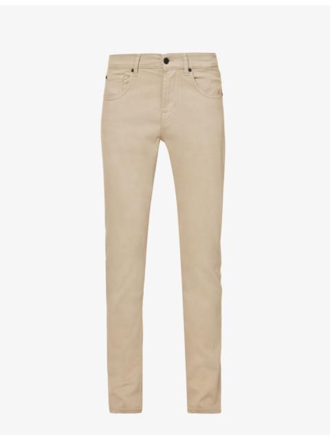 7 For All Mankind Brand-patch belt-loop regular-fit stretch-denim jeans